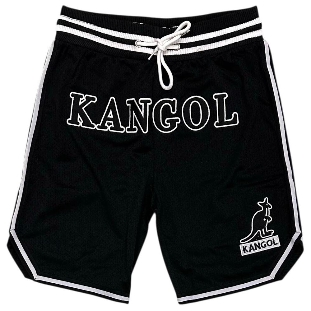 Kangol Men's Game Day Embroidered Logo Mesh Basketball Shorts in Black